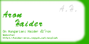 aron haider business card